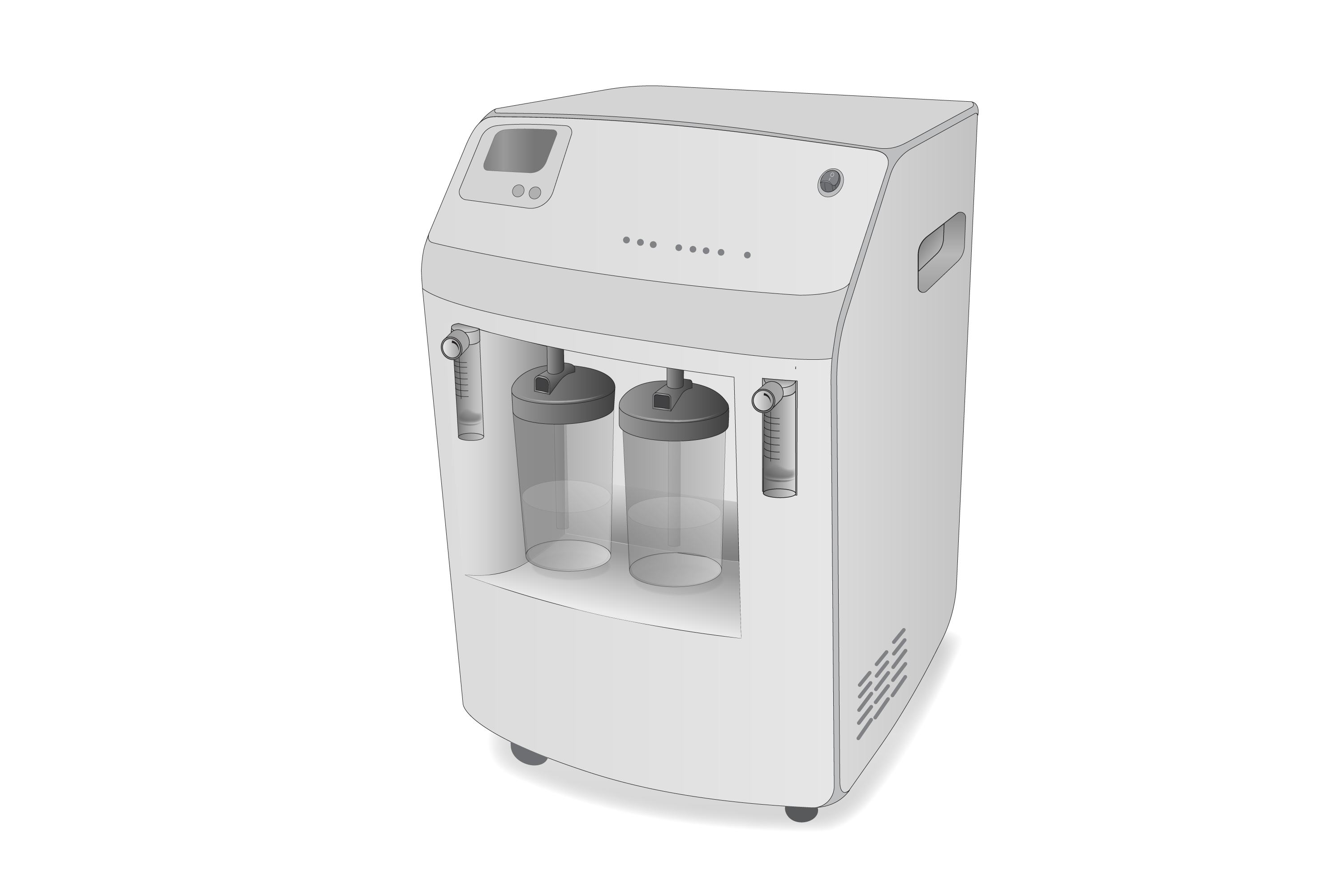 Oxygen concentrator, 10 LPM, dual flow