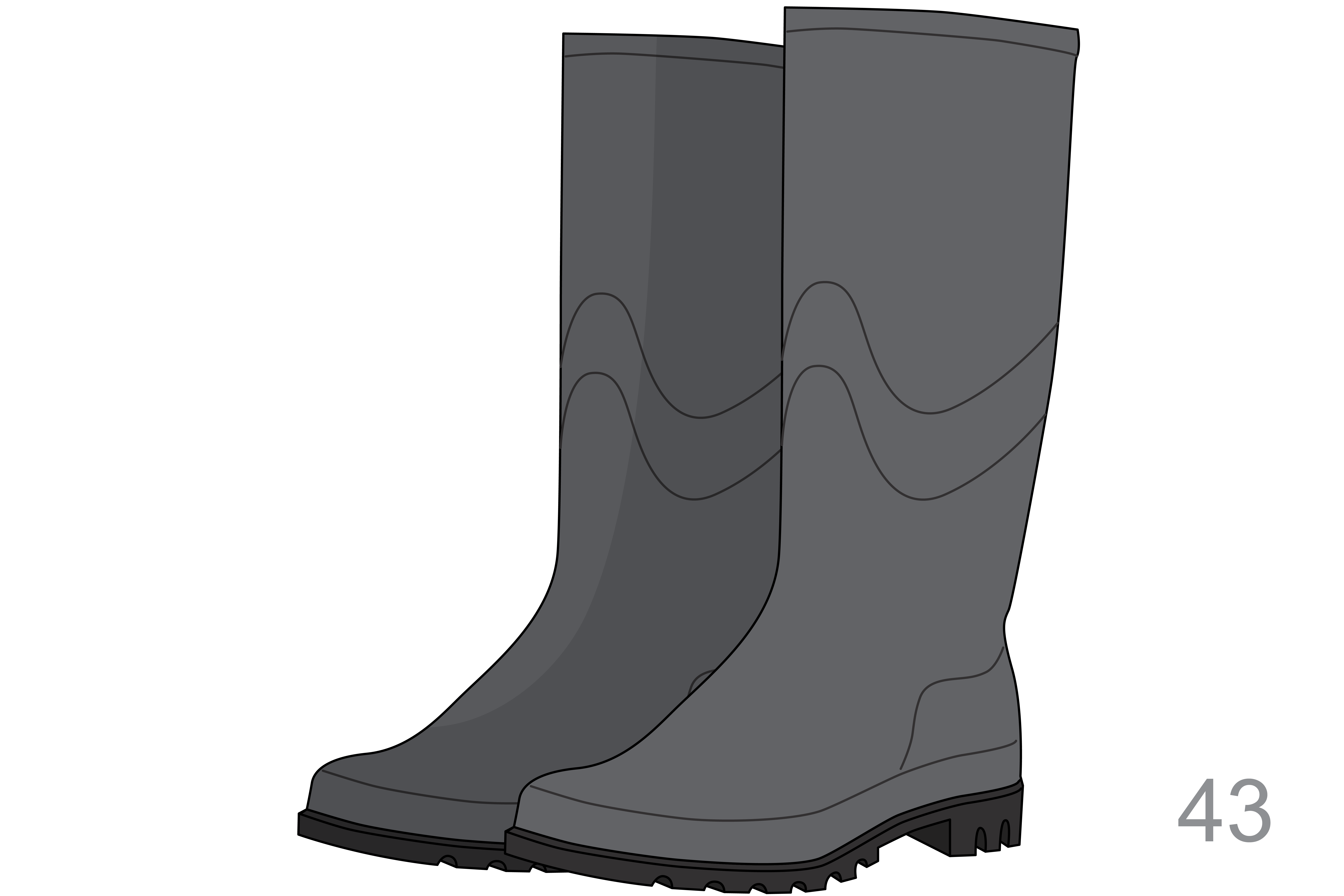 Boots,rubber/PVC,reusable,pair,size43