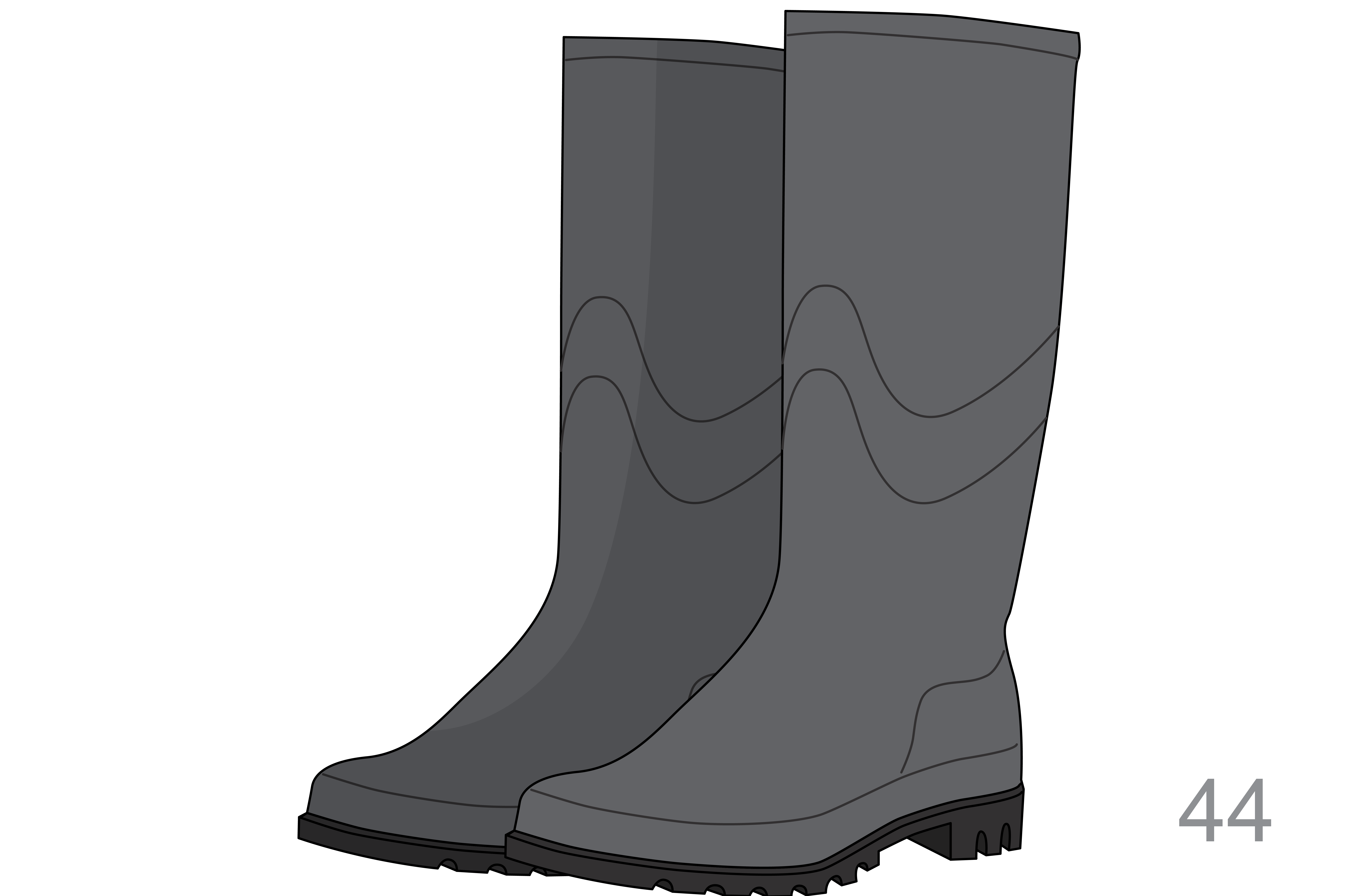 Boots,rubber/PVC,reusable,pair,size44
