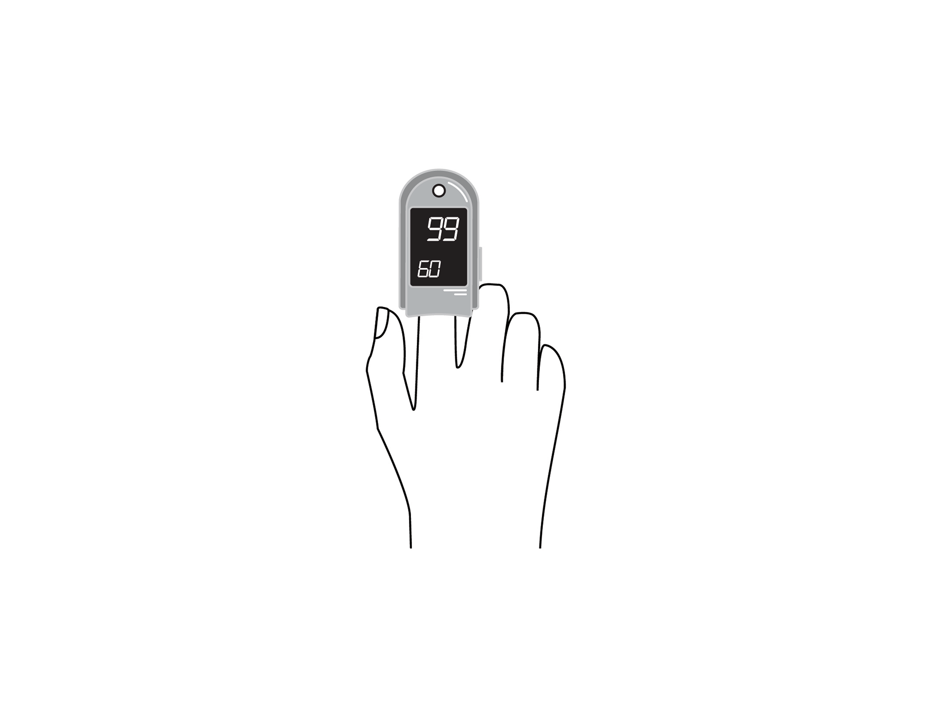 Pulse oximeter, fingertip, rechargeable