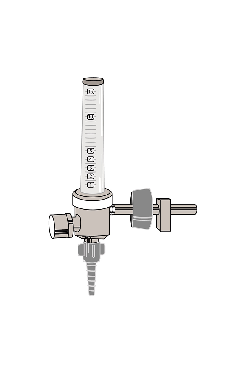 0.1-1.5L Oxygen Air Flow Meter Gas Flow Meter With Copper Connector measurement 