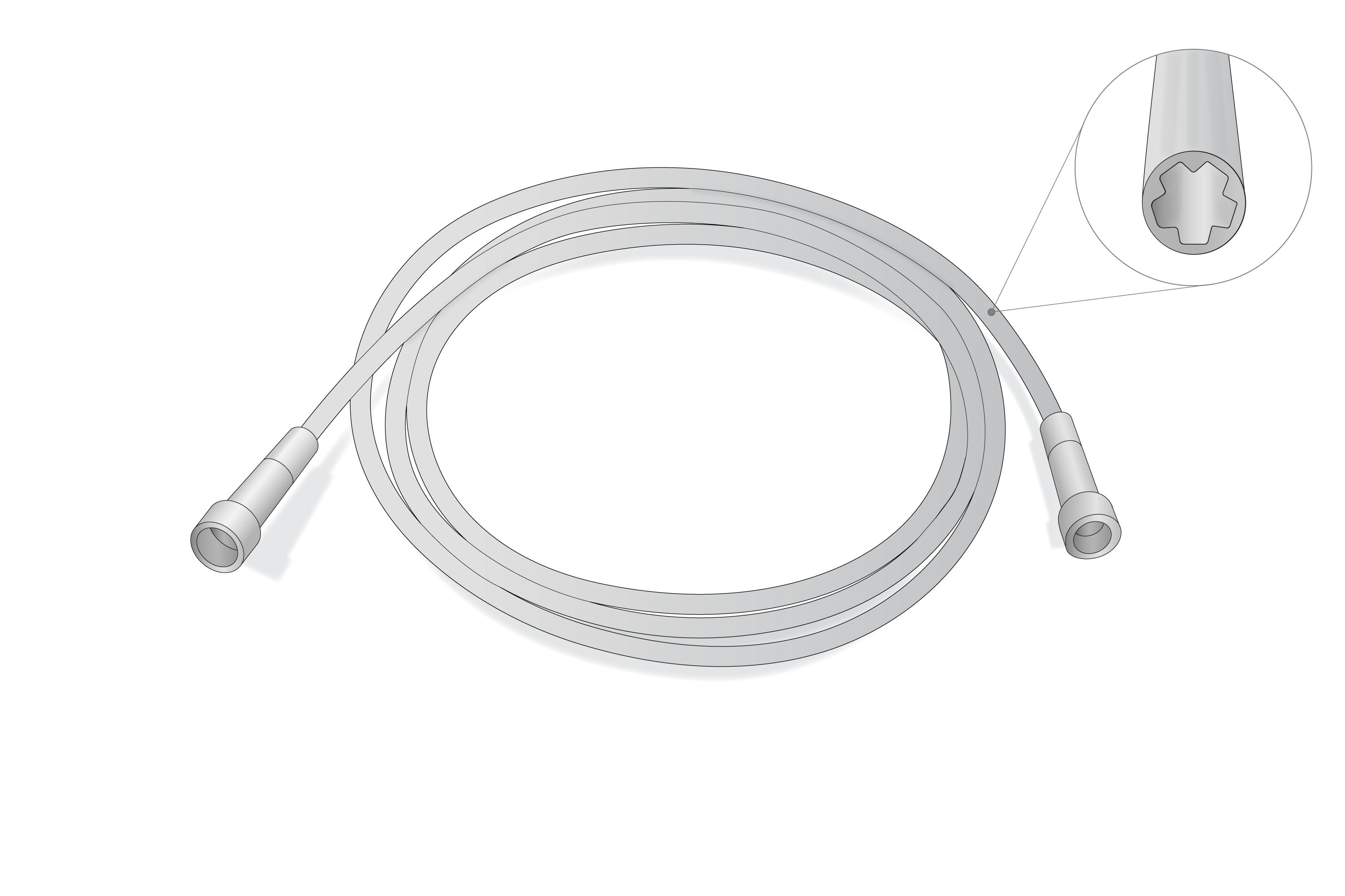 Tubing, oxygen supply, 7.6 mtr