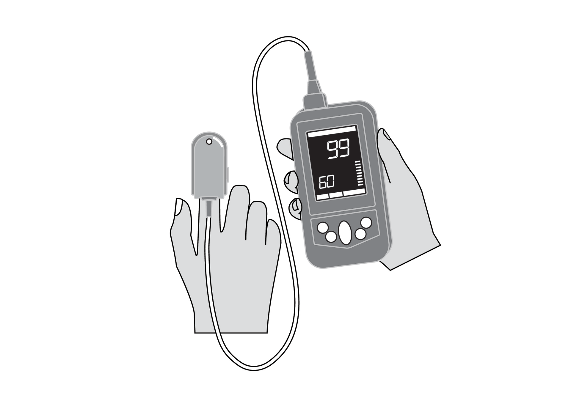 Pulse oximeter,handheld,cont,w/RR&temp