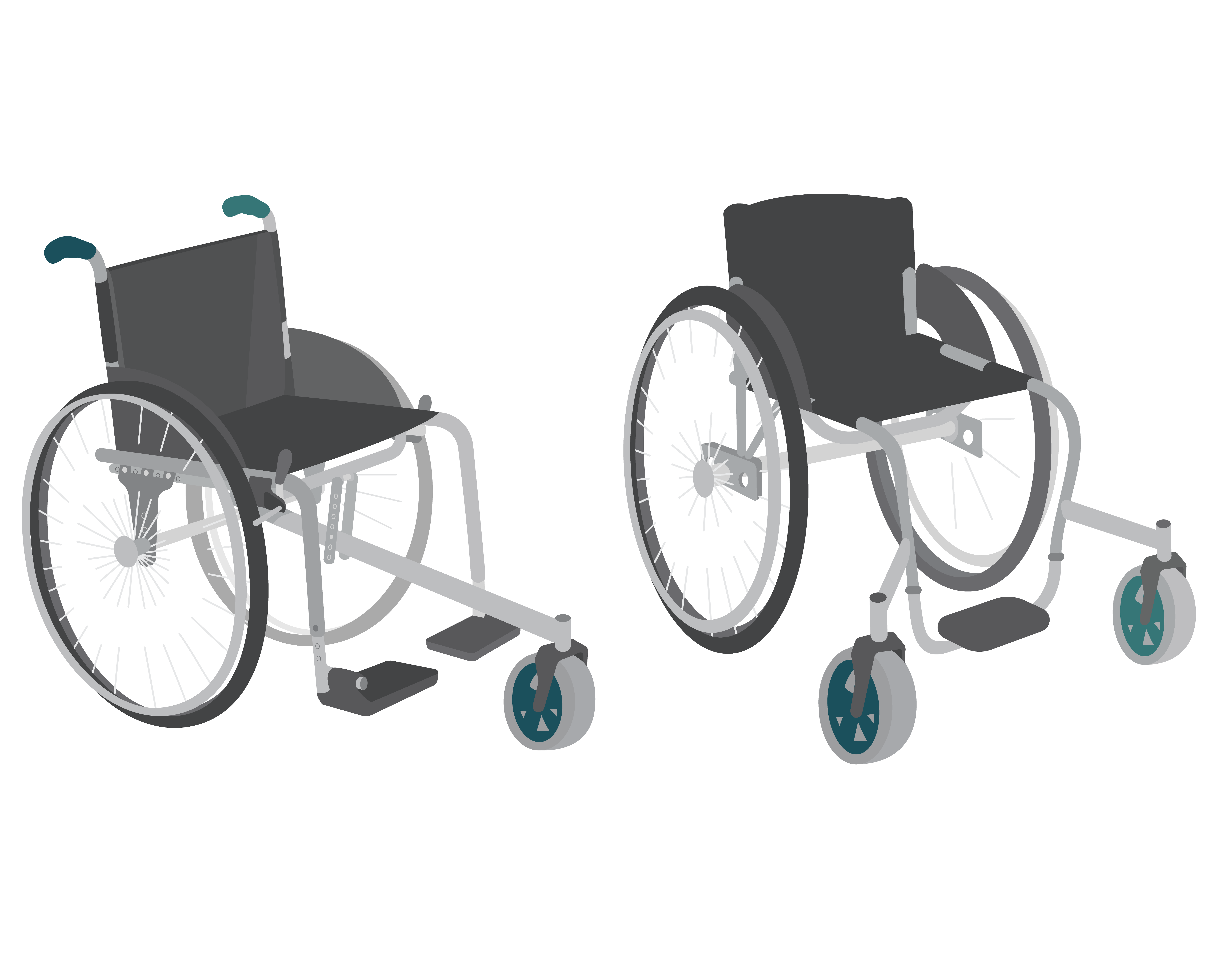 Wheelchair, active dual terrain, rigid