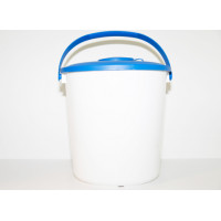 Bucket, HDPE, w/lid and 10cm cap, 14 l