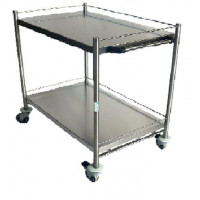 Trolley,dressing,ss,2 trays